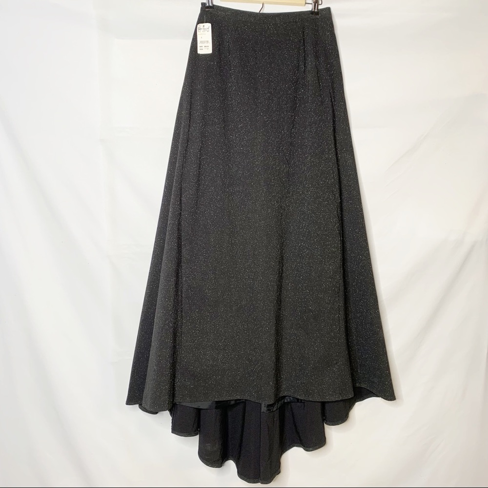 Black Sparkles Wedding Formal Party Evening Skirt With Train NWT